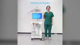 Zahnärztliche Behandlungseinheit mit Intraoralkamera, verstellbarer LED-Untersuchungsleuchte und Windows-Computersystem