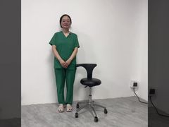 Demonstration des ergonomischen Zahnarzthelferhockers ST42 | Höhenverstellbarer rollender Krankenschwesterstuhl