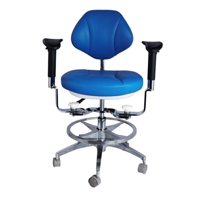 Ergonomische Gestaltung Zahnarzt Assistent Stuhl 5 Universalräder Zahnstuhl mit doppelter Armlehne