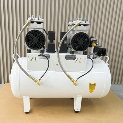 1100W Dental Vakuumpumpenkompressor 60L Geräuscharme OEM/ODM Dental Dual Air Compressor