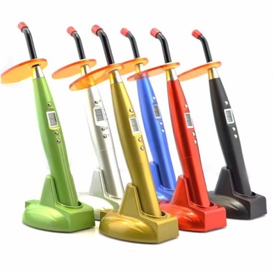 Drahtloser Zahnbehandlungsschreiber Farbenfroher Regenbogen-Design LED 10S Kunststoff-Zahnbehandlungslicht