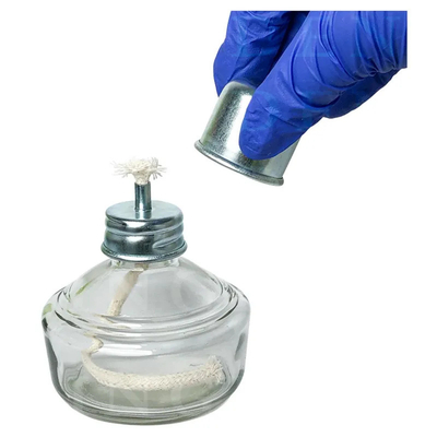 Dental Lab Glas Alkoholbrenner 120ml Spirit Lampen Metallkappe Alkohol Brenner Lampen mit gewebten Wick