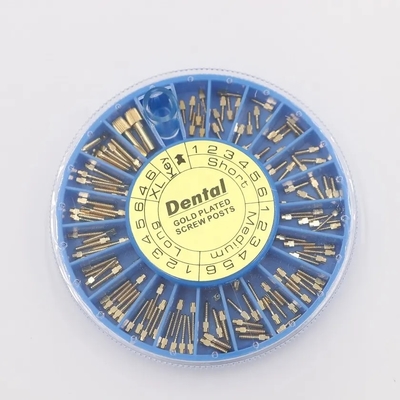 Behandlung Verwendung Edelstahl Zahnschraube Post Zahnmedizin Endodontik Sortiert vergoldete Schraube Post 120pcs pro Box