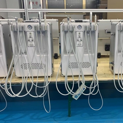 Anzhe Mobile Dental Turbine Unit mit 4 Werkzeughalter Portable Dental Unit System mit eingebauten Luftkompressor