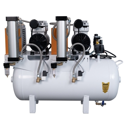 Dental-Luftkompressor mit Trockner Silent Ölfreier Luftkompressor 65L 1700W für 4 Dental-Einheiten Stuhl