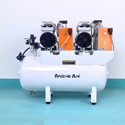 220V 60L Dentalluftkompressor mit Lufttrockner Ölfreier stillschweigender medizinischer Luftkompressor für 4 zahnärztliche Einheiten