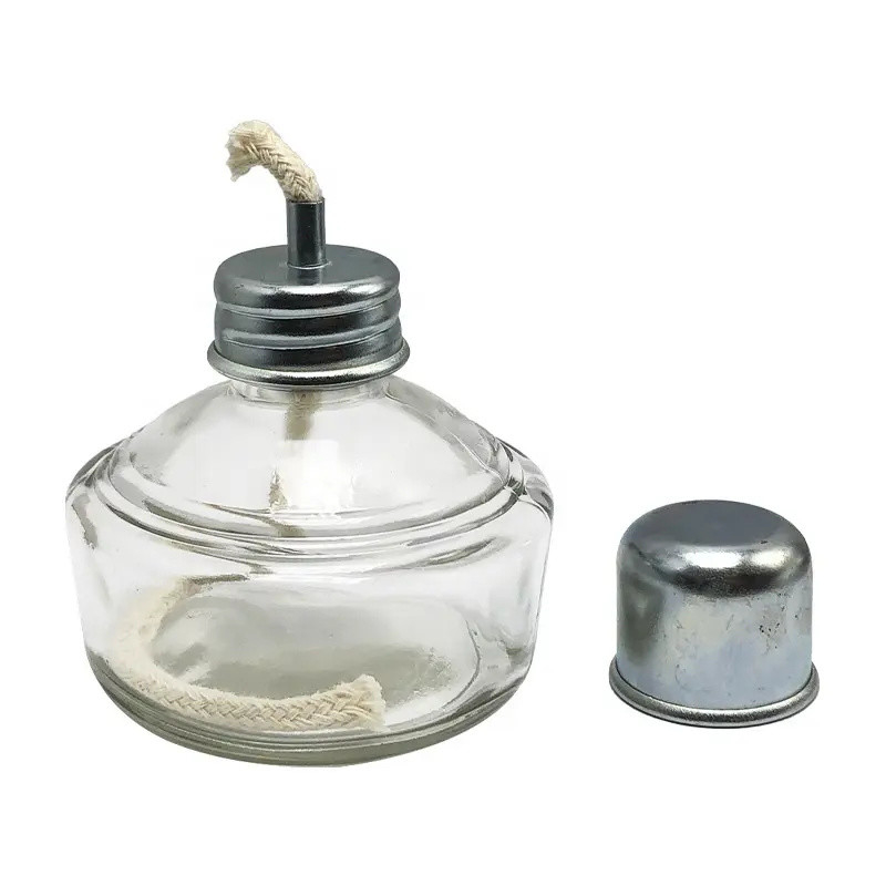 Dental Lab Glas Alkoholbrenner 120ml Spirit Lampen Metallkappe Alkohol Brenner Lampen mit gewebten Wick