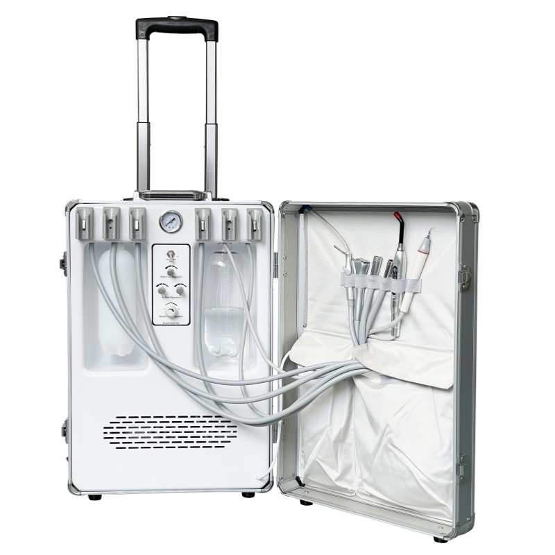 Gepäckkoffer-Design Portable Dental Unit für Studenten mit eingebauten Luftkompressor 6L Tank
