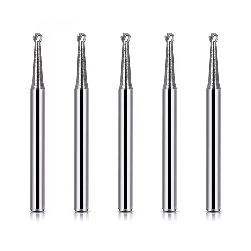 10 Stück/ Box Medizinisches Polieren Bur Wolfram Dental Carbide Bur Kugelform Carbide Burs für Zahnersatz