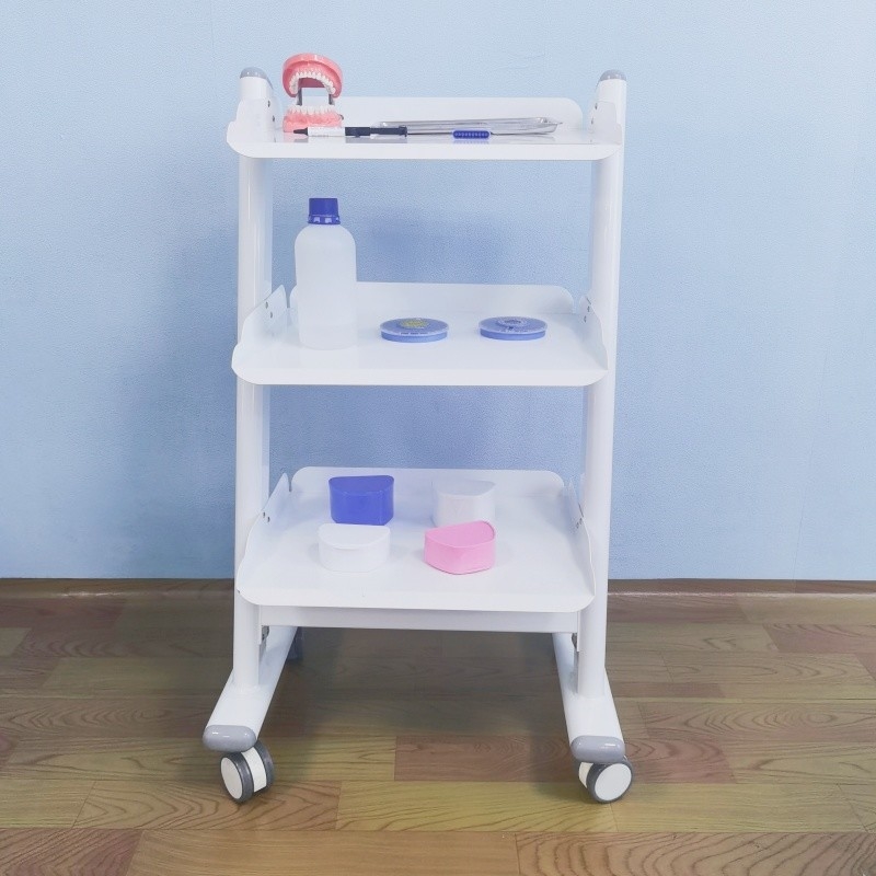 3 Schichten Wirtschaftlich und bequem Salon Trolley für Schönheitssalons Edelstahl mobile Werkzeugkarre