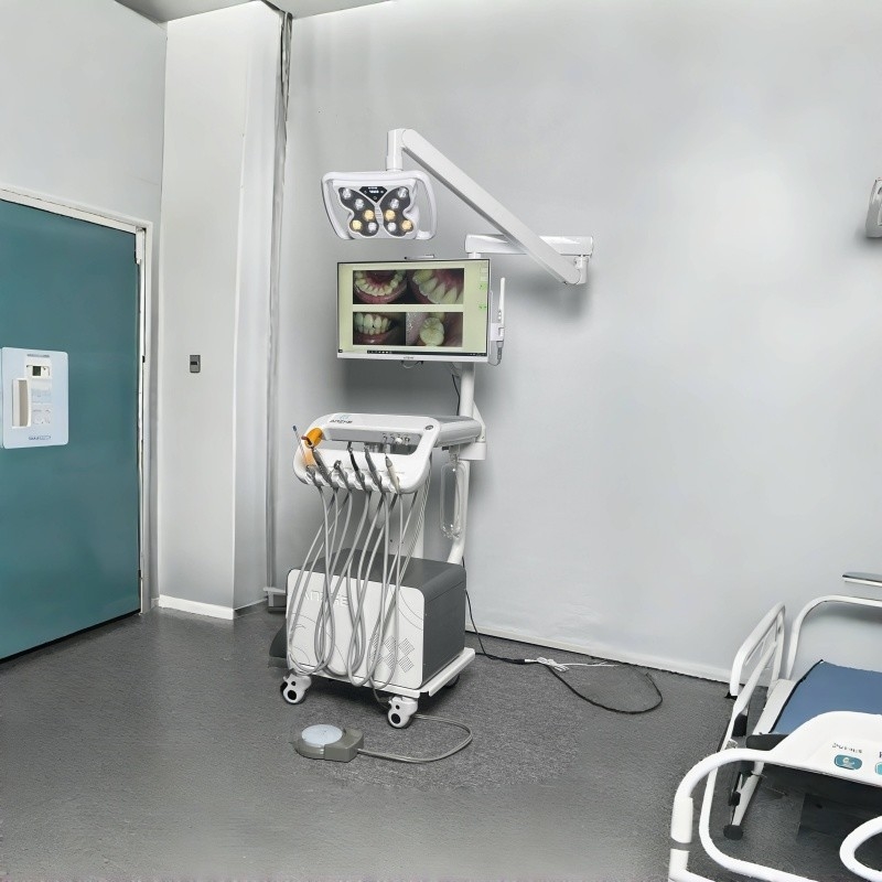 Multifunktionale Zahnklinik Ausrüstung Zahnturbine Niedriglärm Zahnwagen mit Luftkompressor tragbare Zahnstation