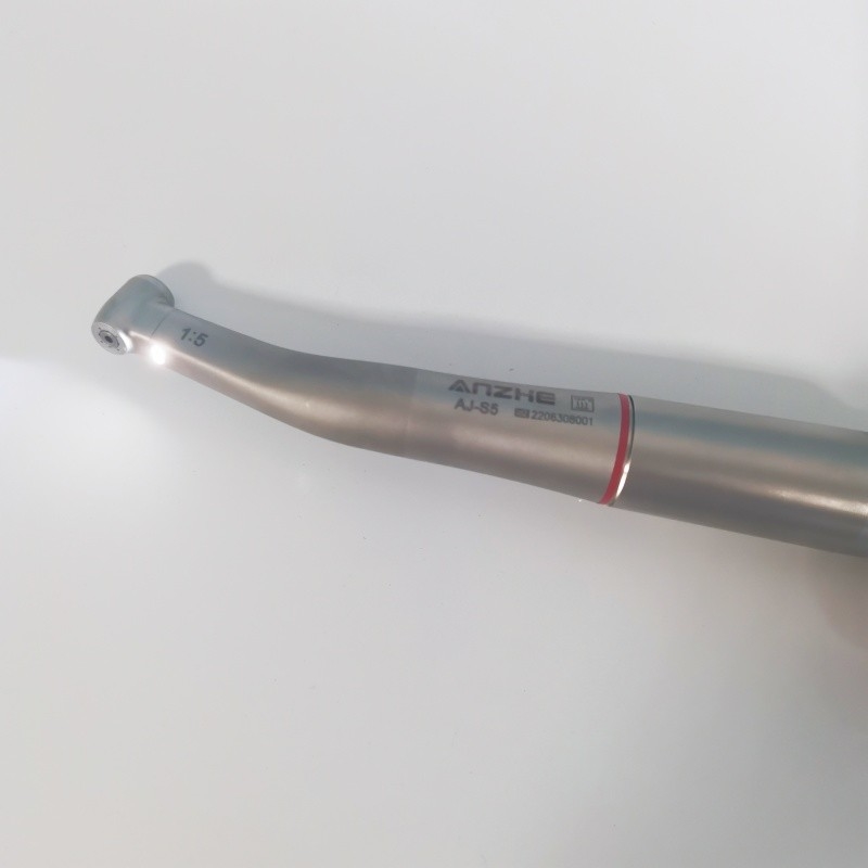 Erhöhung der Geschwindigkeit 1:5 Zahnhandstück Drücken Knopf Contra Angel Luftturbine Interne Sprühung Glasfaser Zahnhandstück