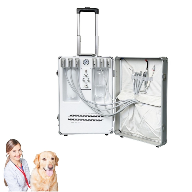 Handheld Veterinär-Zahnmedizin-Ausrüstung Haustiere Zahnbehandlung Koffer Tier Zahnpflege Veterinär mobile Zahnbehandlungseinheit