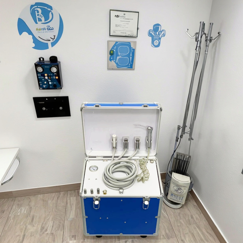 Zahnmedizinisches Schulungsequipment, tragbare Zahnarzteinheit, zahnmedizinische Studentenübung, zahntherapeutische Einheit, Privatpraxis, chirurgischer Zahnwagen