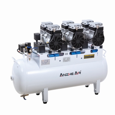 90L leise Luftkompressor Ölfrei 2500W zahnärztlicher Luftkompressor für 6 Zahnstühle