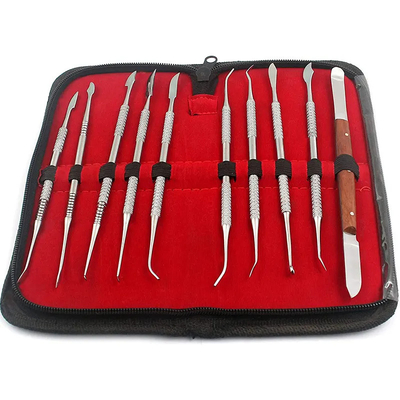 Zweischneidiges Zahnbildhauermesser aus Edelstahl 10 Stück/Set Zahnwachs-Schnitzwerkzeuge