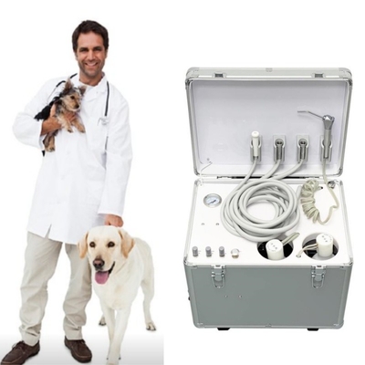 Veterinär verwenden tragbare zahnärztliche Einheit Gepäck Stil Haustiere Zahnbehandlung Maschine mit Luftkompressor