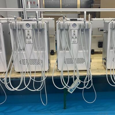 Zahnmedizinische tragbare Behandlungseinheit mit Zahnschale und Heilmittel Leichthandstück Vet Nutzen mobiler Zahntherapie Fall