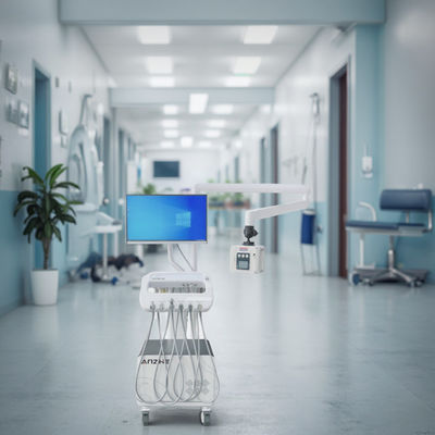 Ein guter Preis. Mobiler Veterinär-Zahnärztlicher Arbeitsplatz Tragbarer Zahnbehandlungswagen für Haustiere 220V Zahnwagen mit Mundkamera und Computer Online