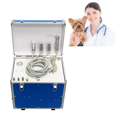 Mobile Veterinärklinik Portable Dental Unit mit 550 Watt Luftkompressor Gepäckstil Haustier Zahnbehandlungsausrüstung Zahntherapie Einheit