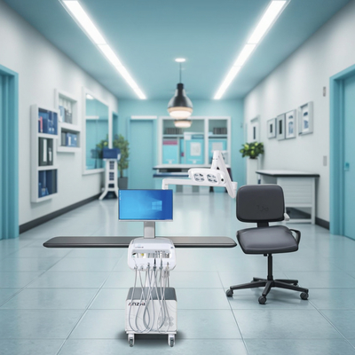 Anzhe Fabrik Zahnbehandlungswagen 550W Mobiler Zahnwagen mit LED-Operationsleuchte 220V Tragbarer Zahnarztwagen