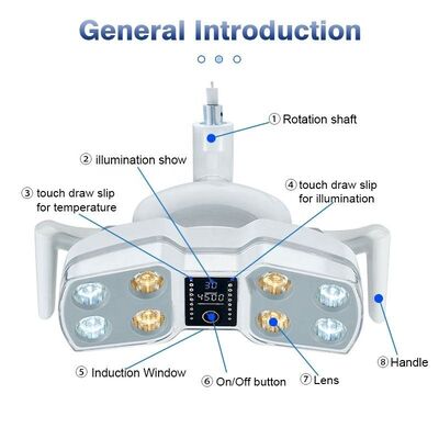 Ein guter Preis. LED-Betriebslampe für Zahnärzte mit 8 LED-Glühlampen, Infrarot-Sensorkontrolle und einstellbare Farbtemperatur für den Zahnstuhl Online