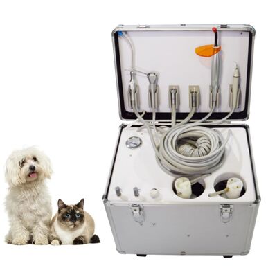 Mobiler Veterinär-Zahnbereich Portable Aluminium-Alloy-Gepäck-Style Vet Dental Suite mit leisen Luftkompressor 4 und 6 Halter verfügbar