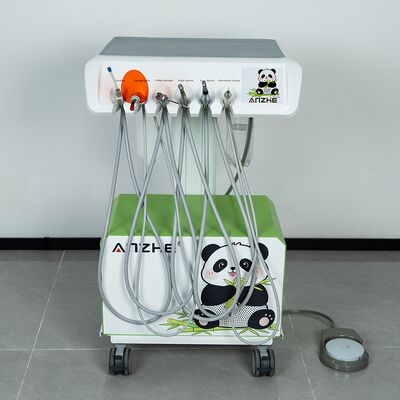 Portable Veterinary Dental Unit mit Silent Oil Free Air Compressor Kompaktes Veterinary Dental Workstation mit Ultraschall Scaler LED Heillicht und Saugsystem für Tier Zahnklinik