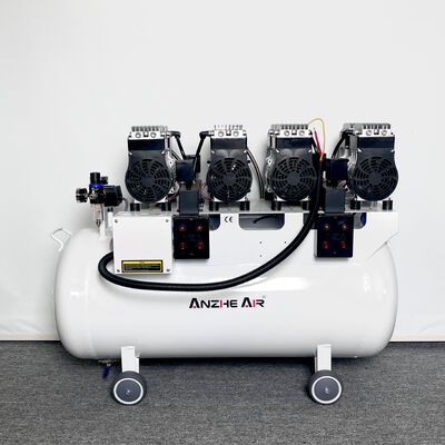 128L Silent Oil Free Dental Air Compressor 3400W Dental Clinic Air Pump 420L/min Airflow Medical Dental Equipment OEM ODM