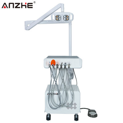Portable Dental Unit mit LED-Zahnlampe eingebautes Luftkompressor-Saugsystem Ultraschall-Skalierer Heilungslicht mobile Zahntechnik für Zahnkliniken