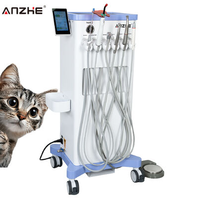 Ein guter Preis. Portable Veterinary Dental Unit mit elektronischem Motor 1:5 Glasfaser-Gegenwinkel Veterinär-Zahnwagen mit Saug-Skalier und LED-Härtelicht Online