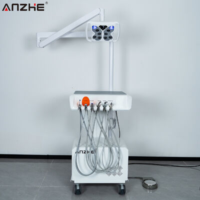 Portable Dental Unit with Butterfly LED Whitening Lamp Built In Air Compressor Suction System Ultrasonic Scaler and Curing Light for Dental Clinic