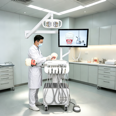 Portable Dental Implant Simulation Unit with HD Oral Camera, 550W Air Compressor, and 38dB Low Noise for Dental Training