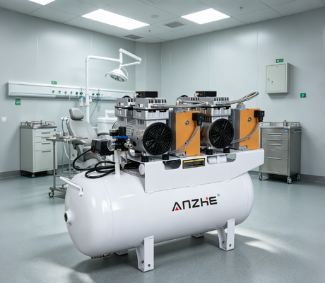 Ein guter Preis. 60L geräuschloser ölfreier Dental-Luftkompressor mit Lufttrockner 1700W Hohe Effizienz für 4 Dentalstühle online