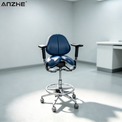 Ergonomic Split Saddle Dental Chair with Backrest Adjustable Swivel Stool 360° Rotation for Dental Clinic