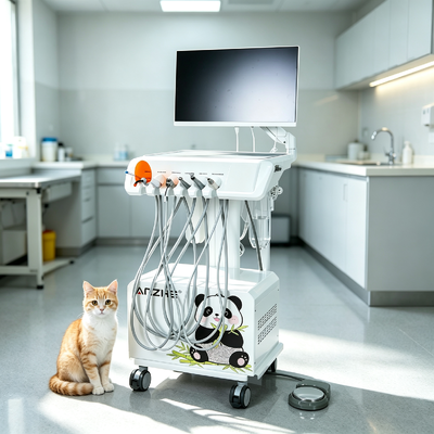 Ein guter Preis. All-in-One Mobiler Veterinär-Zahnwagen, Kleintier-Zahnbehandlungswagen mit HD-Intraoralkamera und integrierter Absaugung für Tierkliniken online