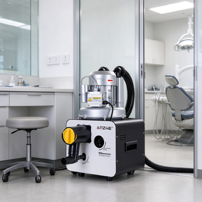 750W Dental Vacuum Pump with Two Stage Water Air Separator and 1000L/min Suction Power for Dual Dental Chairs